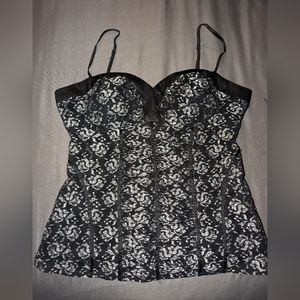 Candies silk with lace overlay girls night out tank top